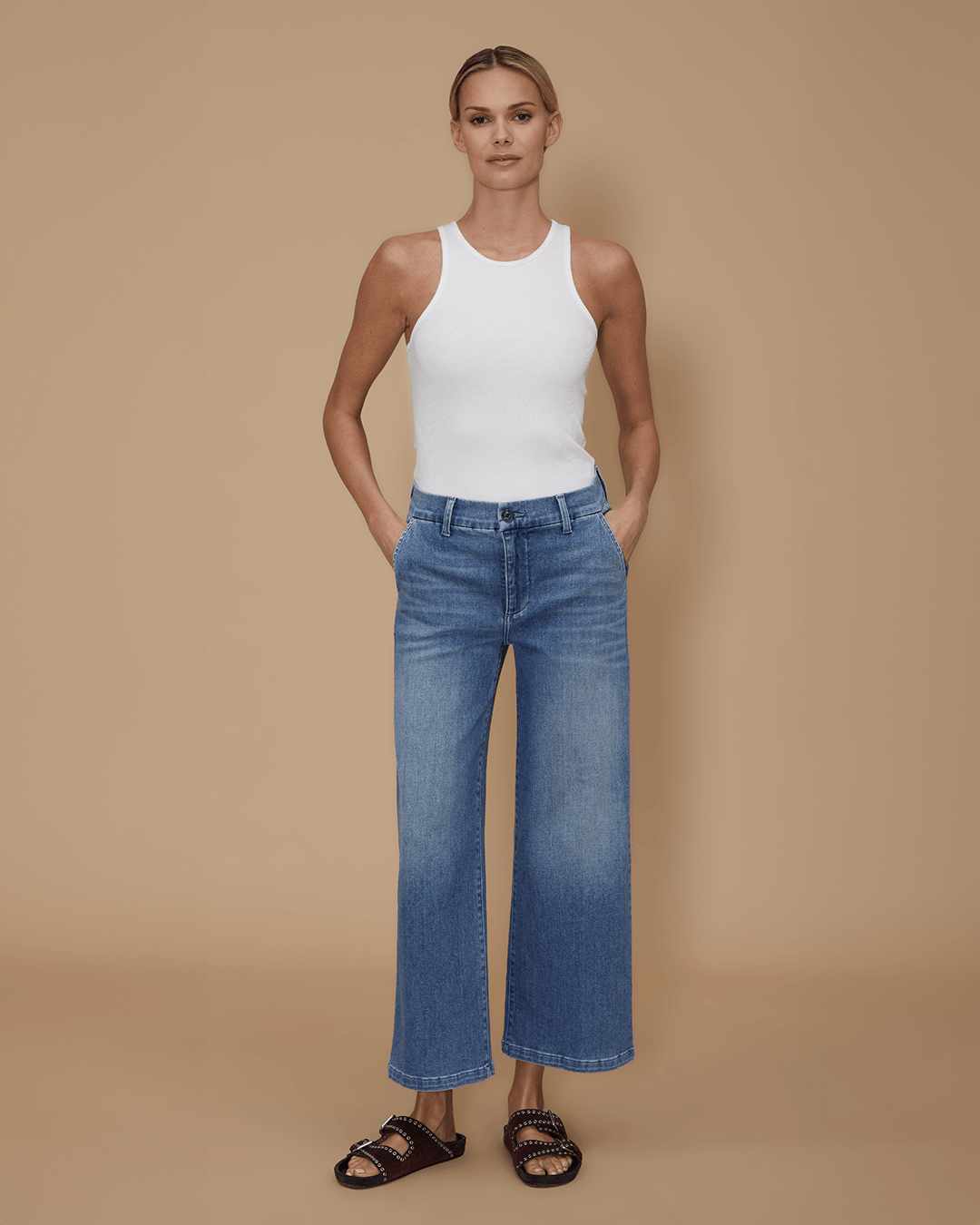 【 lelill 】 TROUSER DENIM Wide-Leg Jeans in Stretch Denim Twill | SLY010