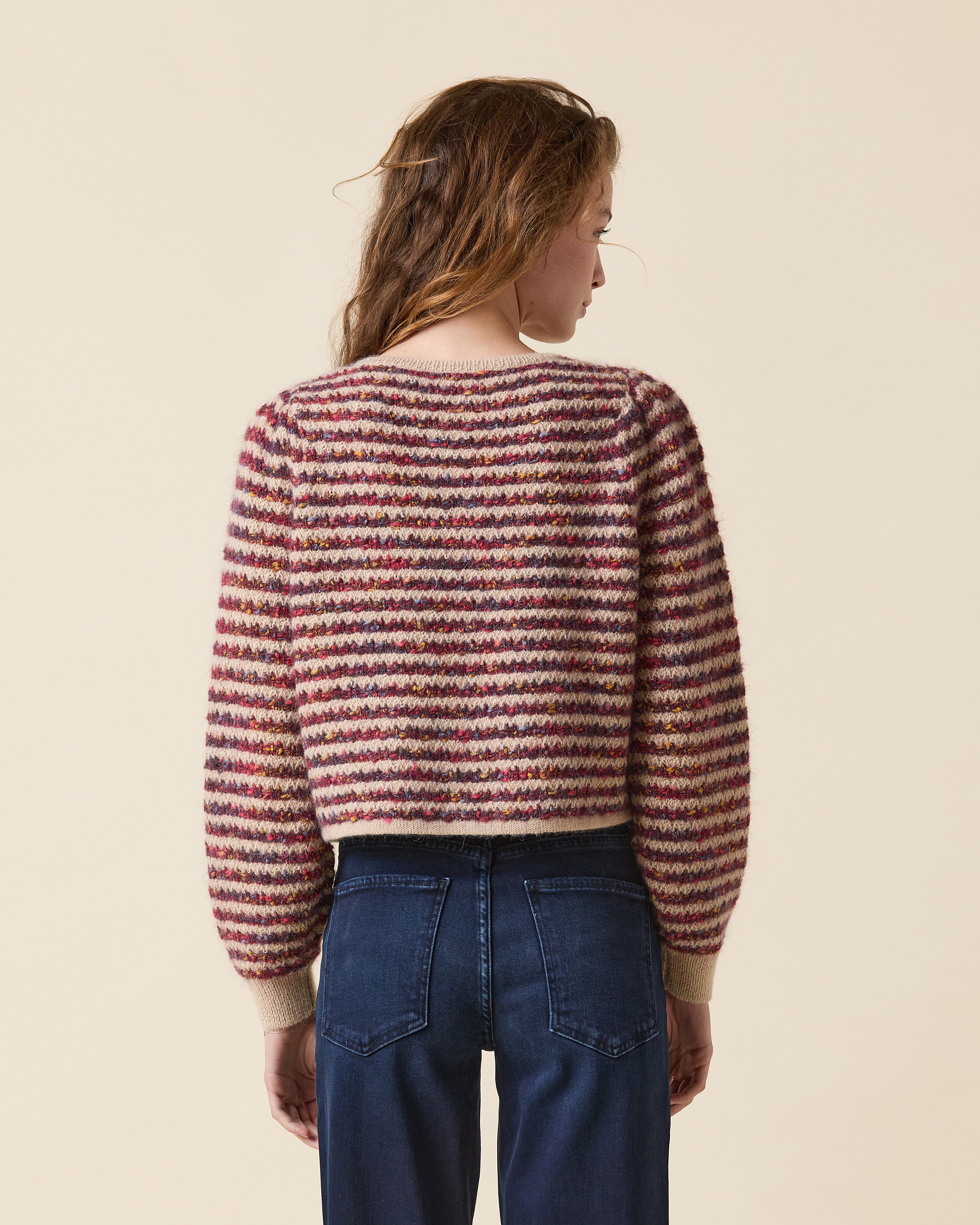 エメイン　ジャガードフレンチスリーブニット ☆美品☆aimeine エメイン ジャガードフレンチスリーブニット