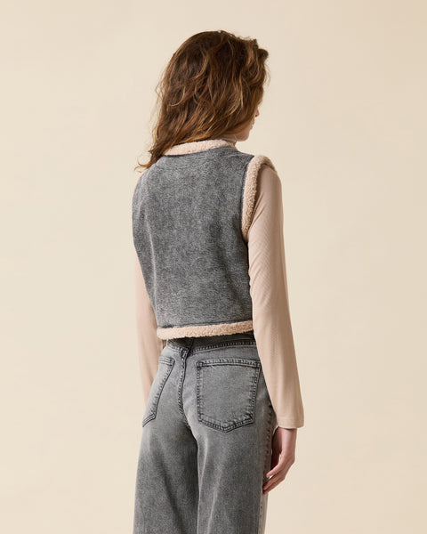 Denim Sherpa Vest