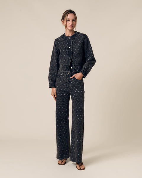 Column Jean w/ Diamond Stitch