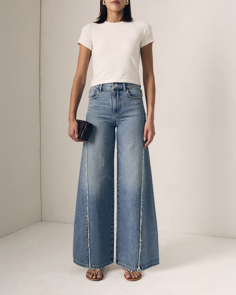 Joss Wide Leg Fray Outseam
