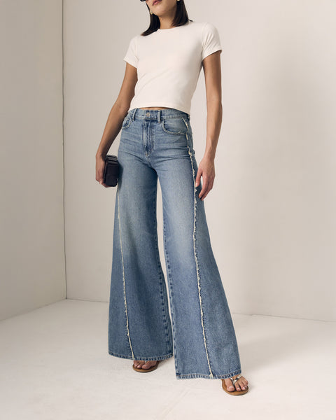 Joss Wide Leg Fray Outseam
