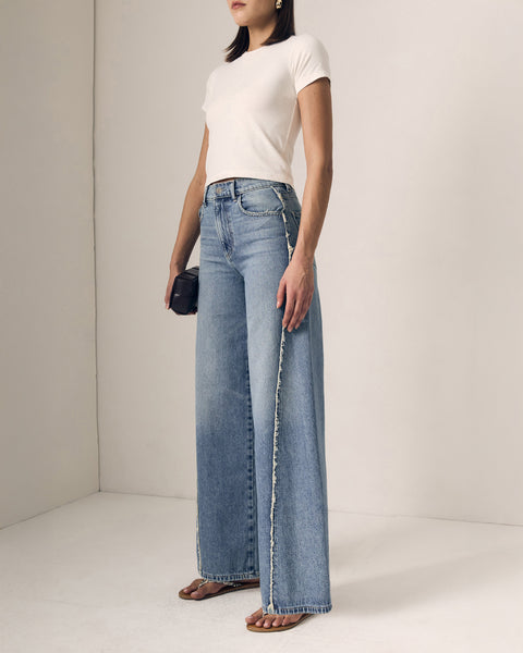 Joss Wide Leg Fray Outseam