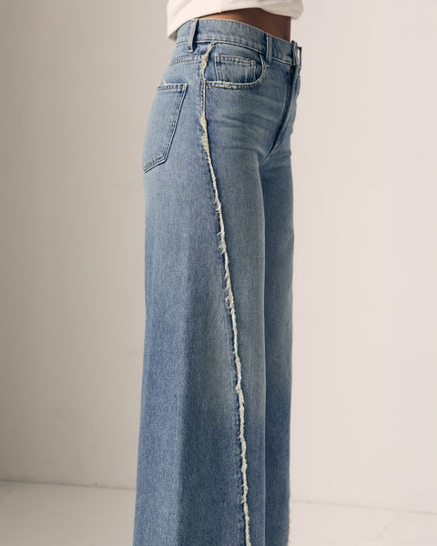 Joss Wide Leg Fray Outseam