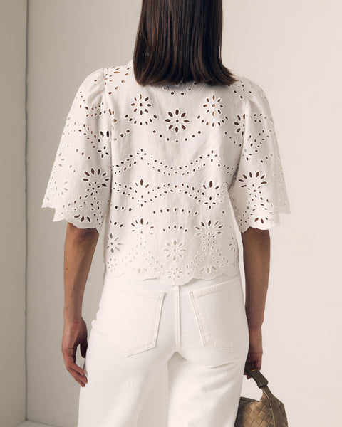 Embroidered Eyelet Blouse
