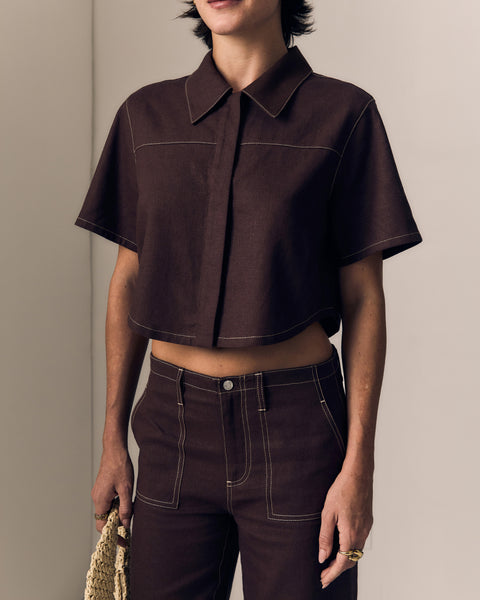Linen Short Sleeve Swing Shirt