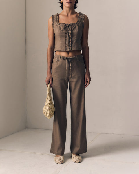 Simone Linen Drawstring Pant