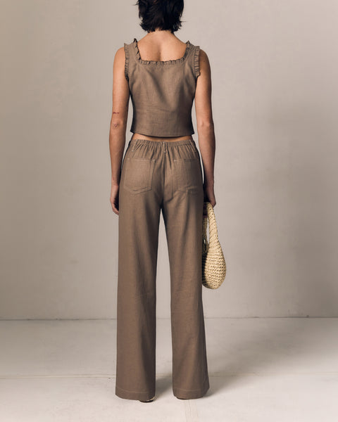 Simone Linen Drawstring Pant