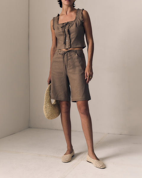 Simone Linen Drawstring Short