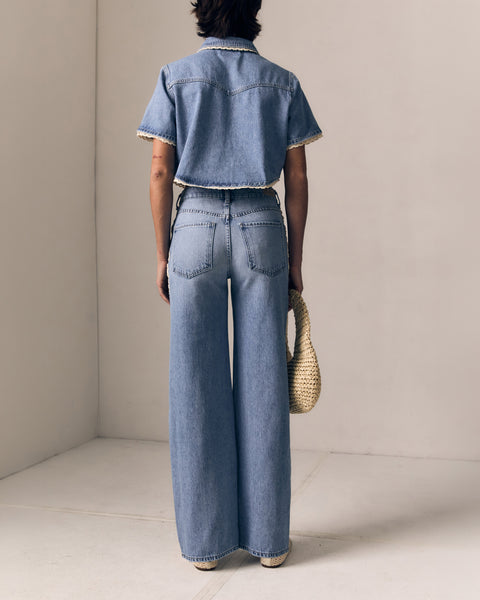 Crochet Trim Column Jean