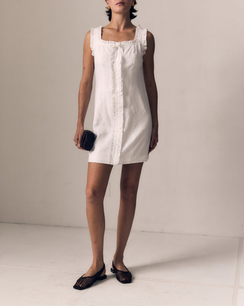 Linen Ruffle Dress