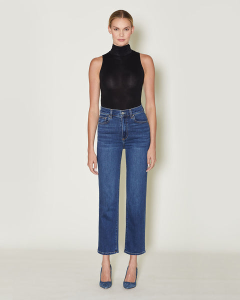Pale Blue Crop Straight Fit Jeans | New Look