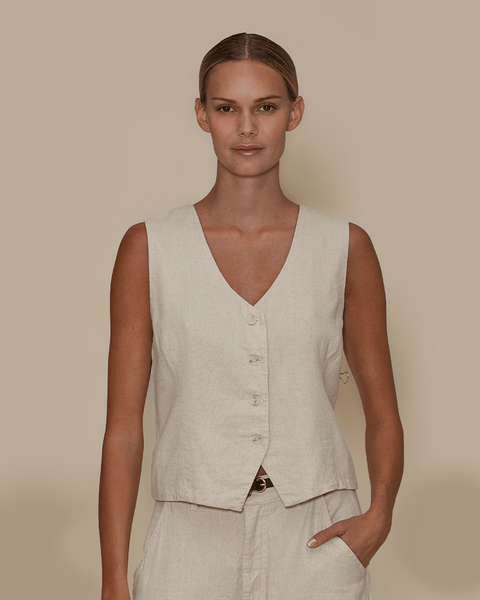 Lily Easy Waistcoat in Candy Linen Jacquard – YanYan