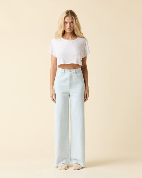 Bow Embroidered Column Jean