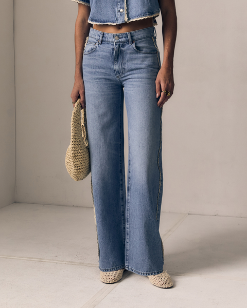 Crochet Trim Column Jean
