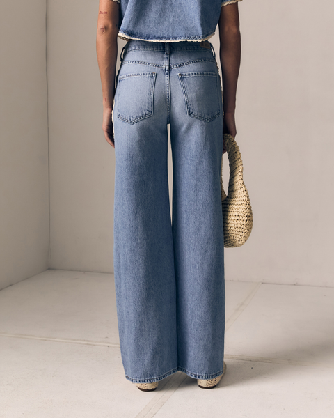 Crochet Trim Column Jean