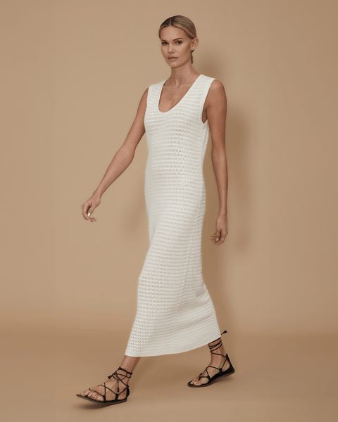 le lis square brand neck cut out crochet midi dress Linen Crochet Dress XL